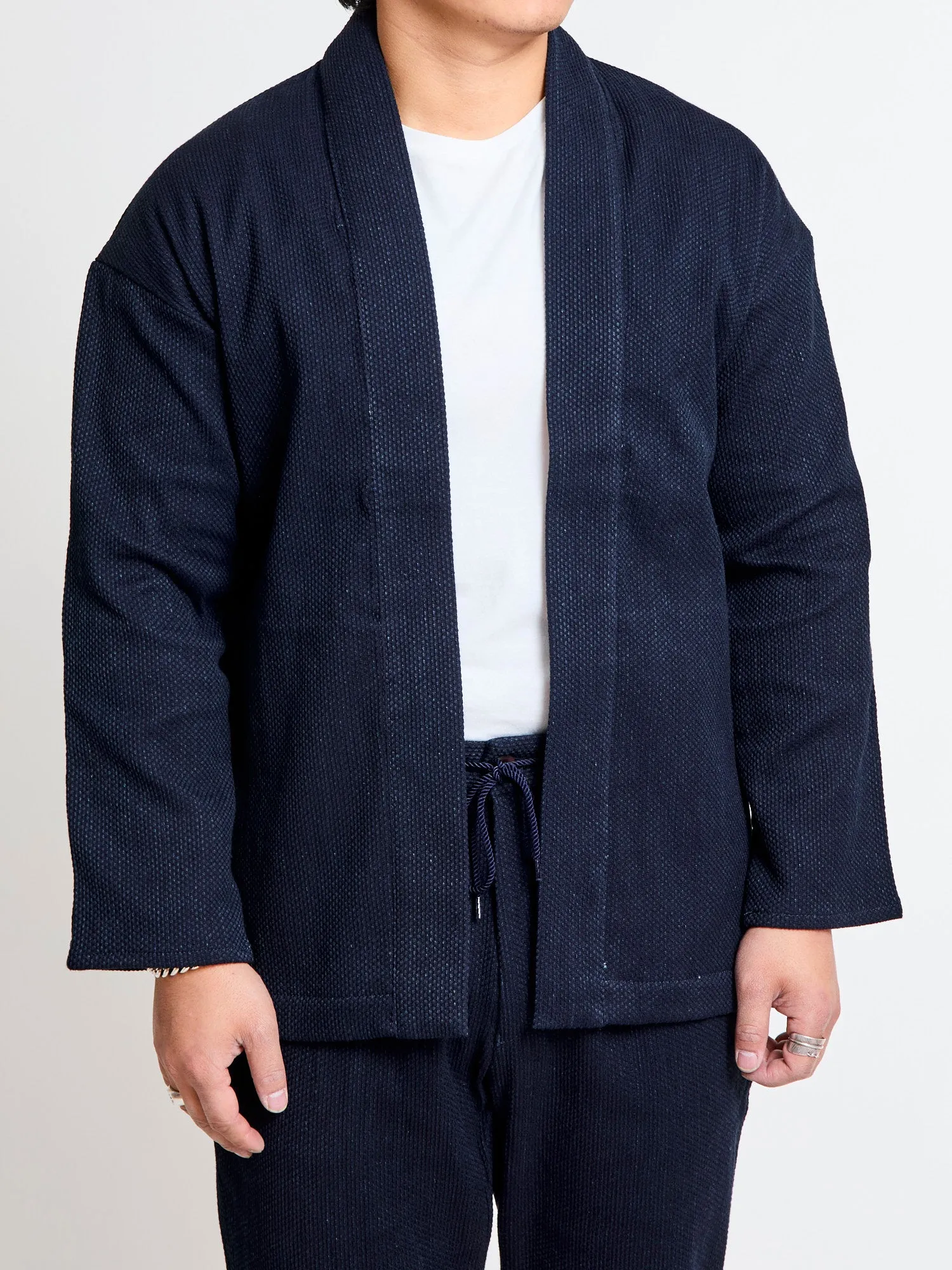 11oz Sashiko Haori Coat in Indigo