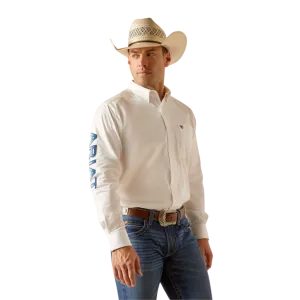 Ariat Men's Team Logo Twill Classic Fit White Shirt