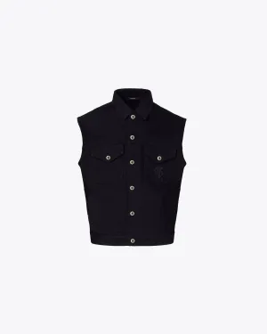 BLACK DENIM WAISTCOAT