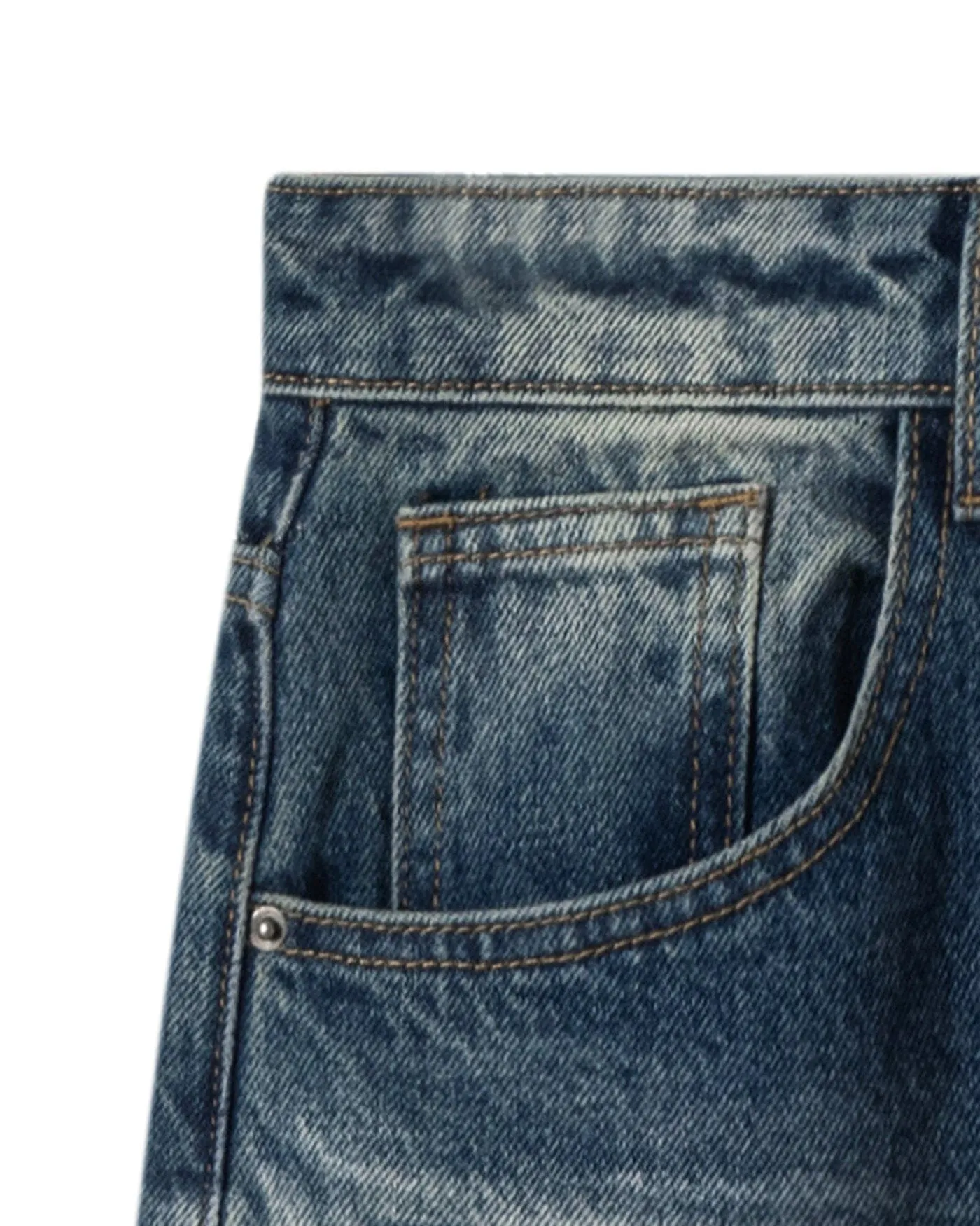 Blue Vintage Wash Wide Jeans