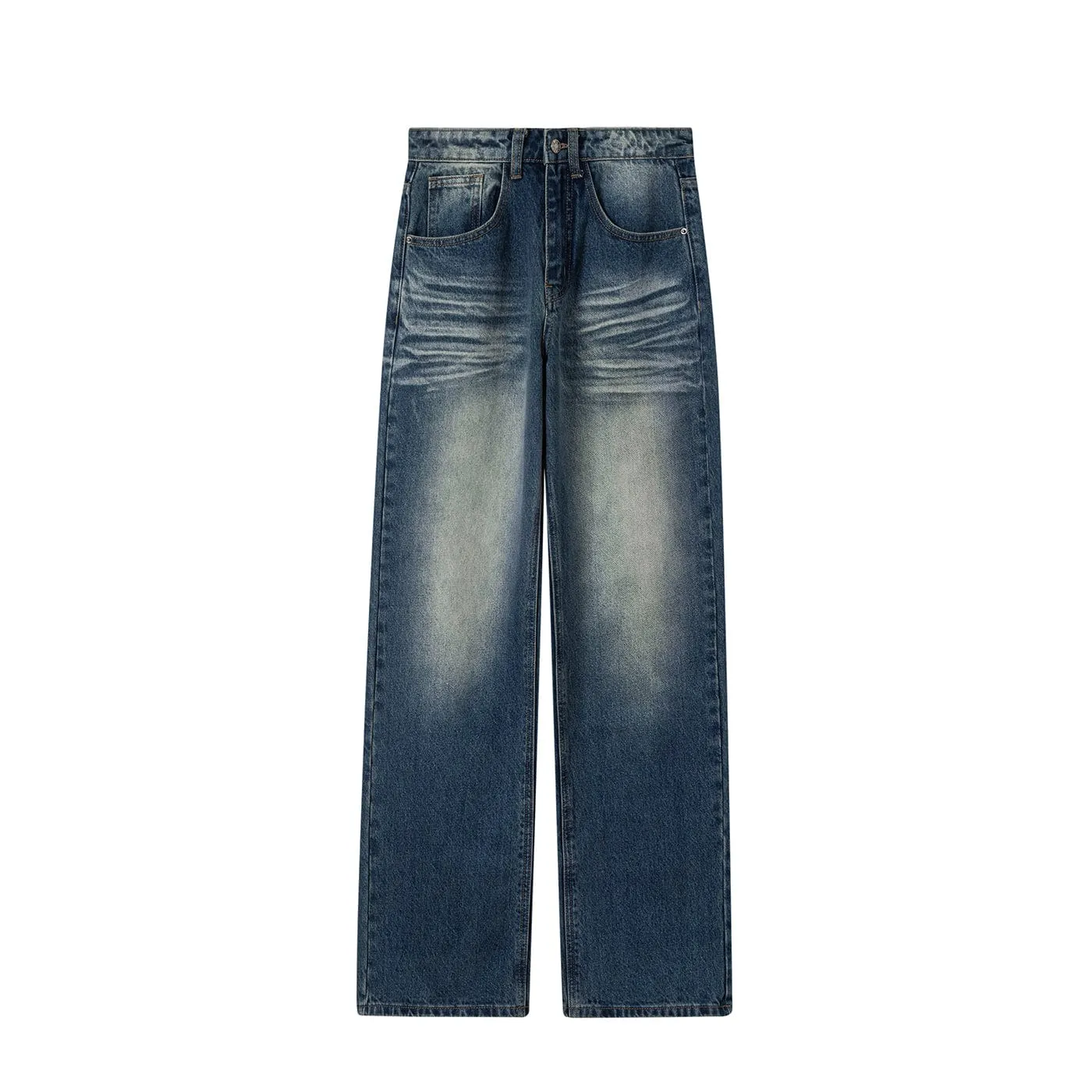 Blue Vintage Wash Wide Jeans