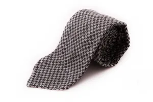 Bottle Green & Gray Houndstooth Silk Bourette Tie