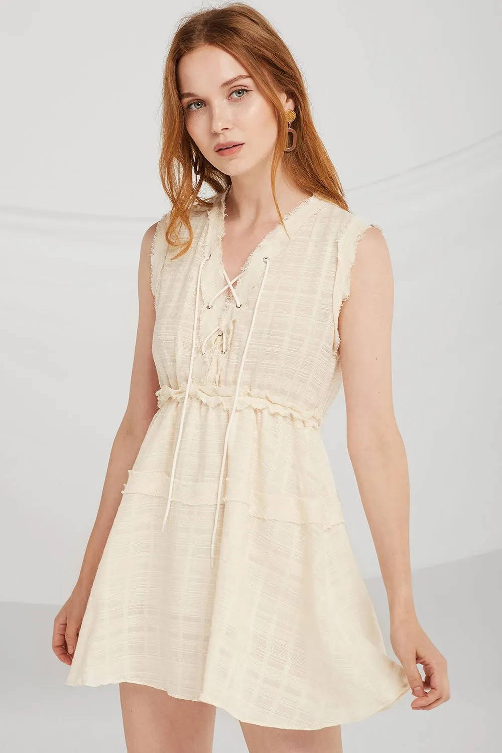 Brynlee Eyelet Lace Up Dress