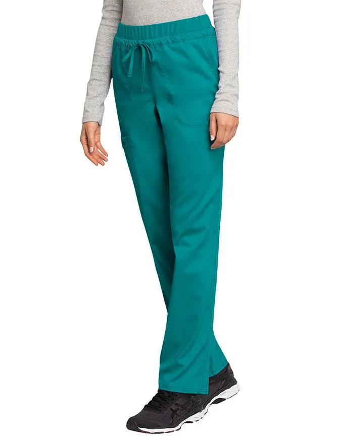 Cherokee Workwear Revolution Women's Mid Rise Tapered Leg Drawstring Tall Pant