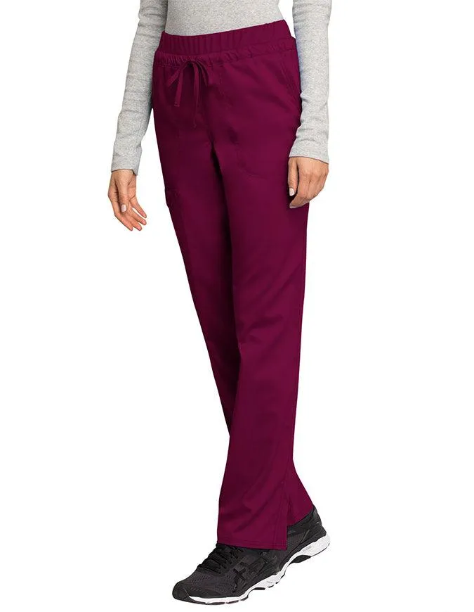 Cherokee Workwear Revolution Women's Mid Rise Tapered Leg Drawstring Tall Pant