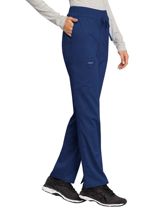 Cherokee Workwear Revolution Women's Mid Rise Tapered Leg Drawstring Tall Pant