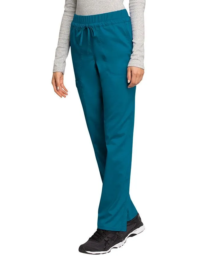 Cherokee Workwear Revolution Women's Mid Rise Tapered Leg Drawstring Tall Pant