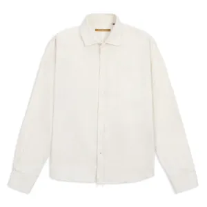 Classic Cotton & Cashmere Shirt - Cream Herringbone