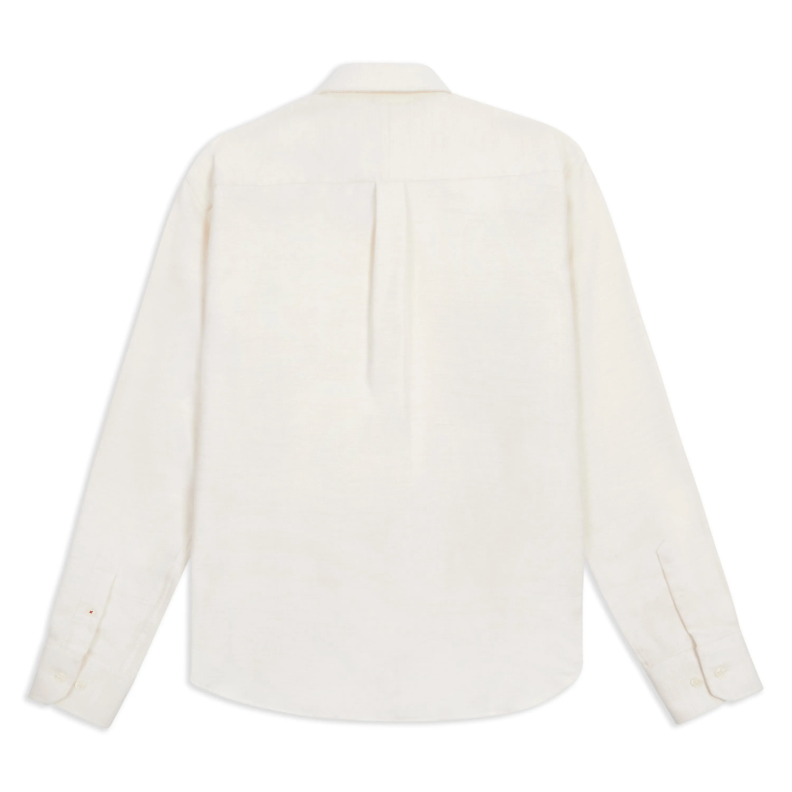 Classic Cotton & Cashmere Shirt - Cream Herringbone