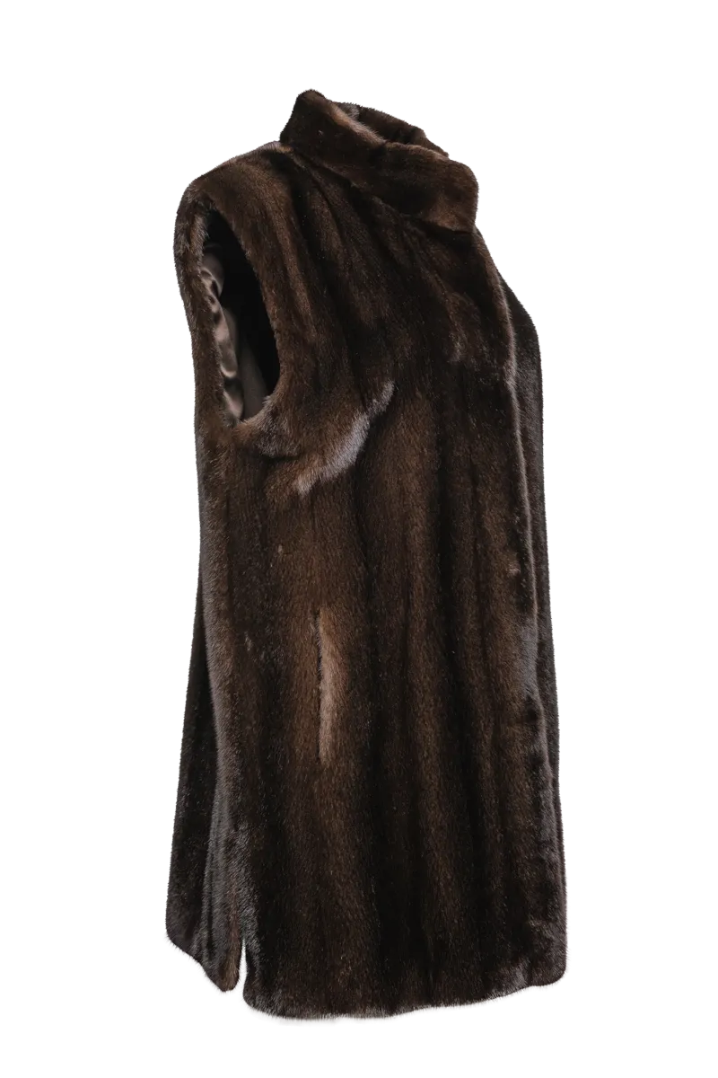 Classic Plus Size Vertical Mink Vest