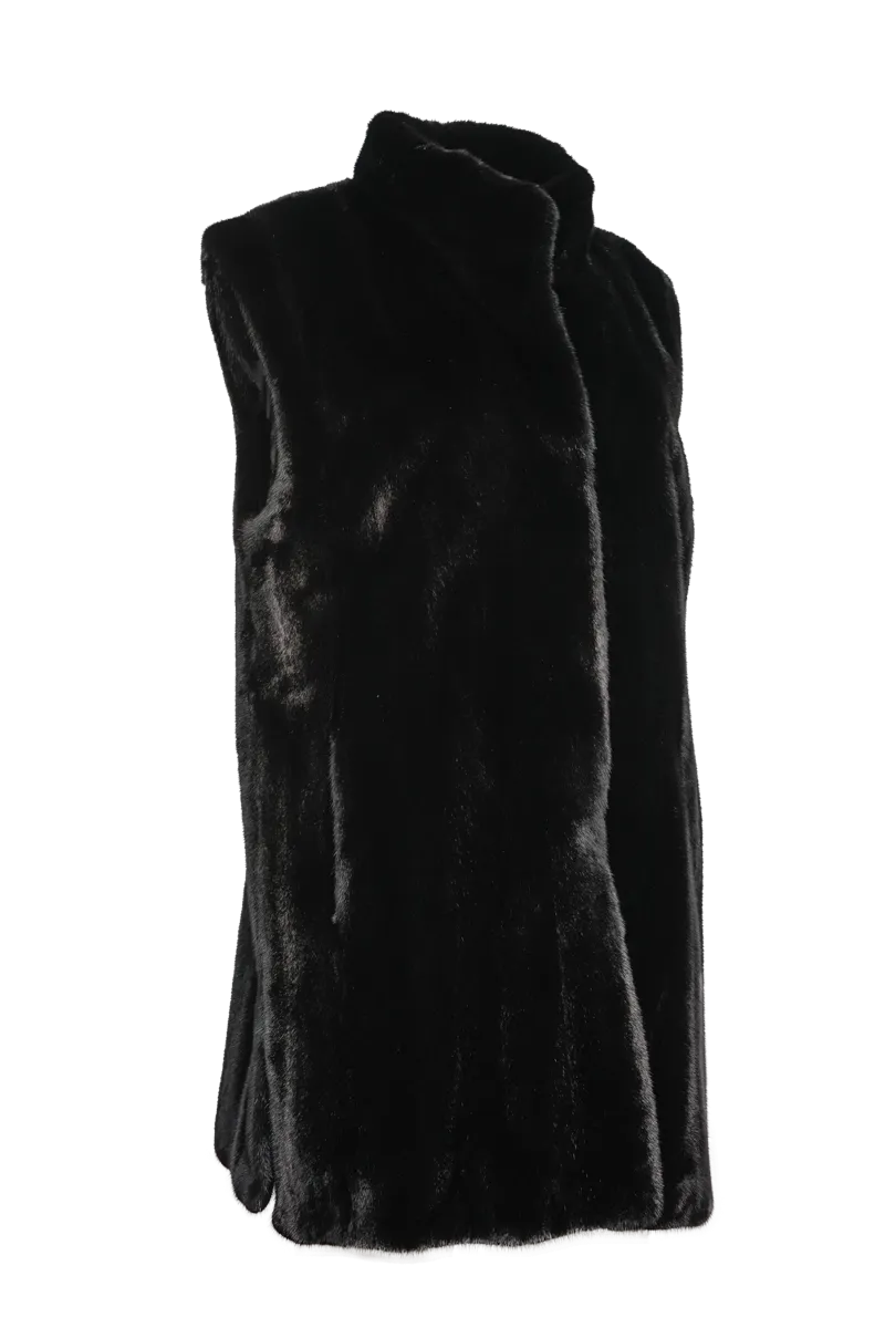 Classic Plus Size Vertical Mink Vest