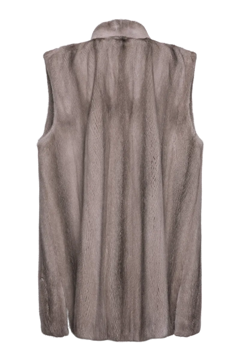 Classic Plus Size Vertical Mink Vest