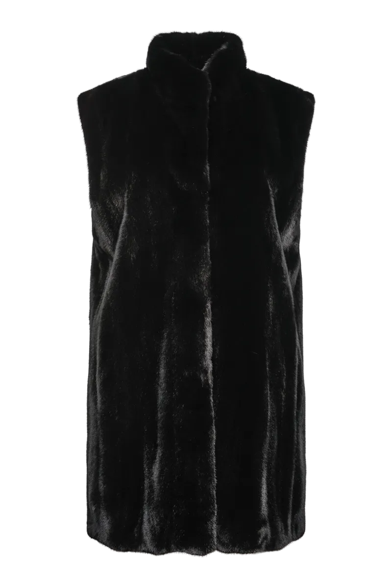 Classic Plus Size Vertical Mink Vest