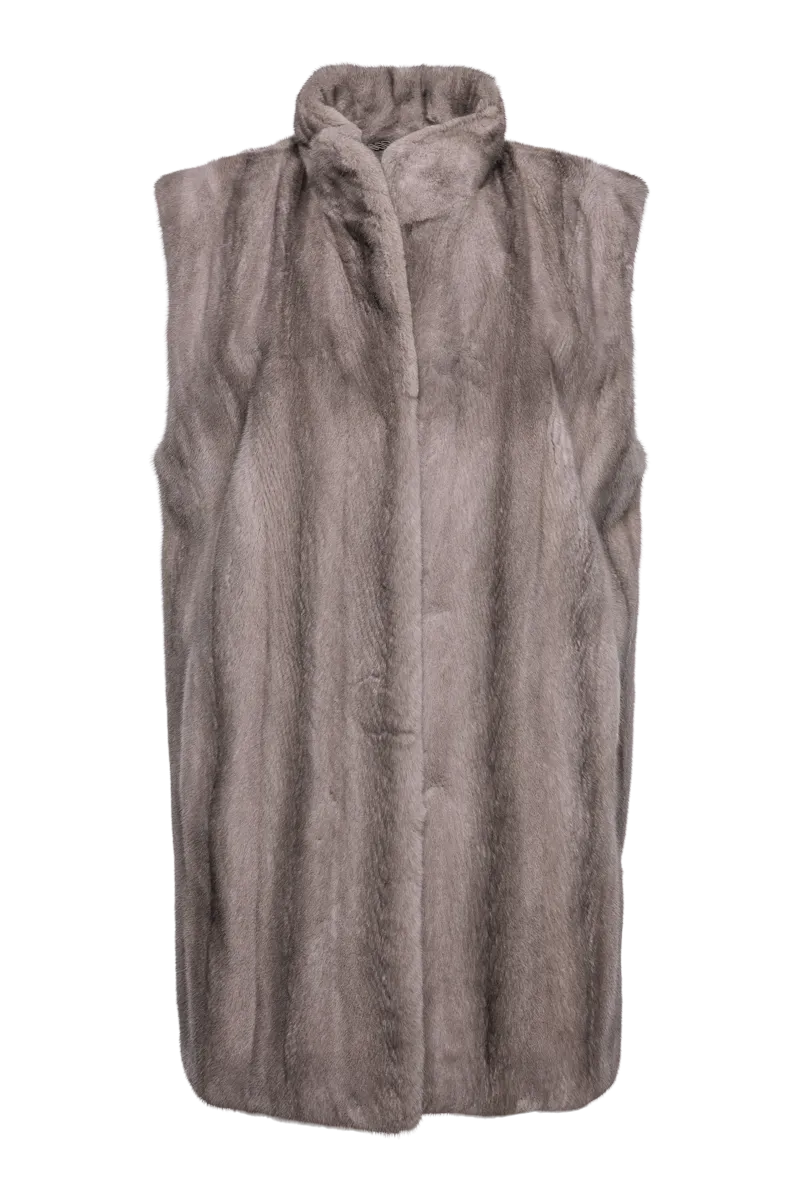 Classic Plus Size Vertical Mink Vest