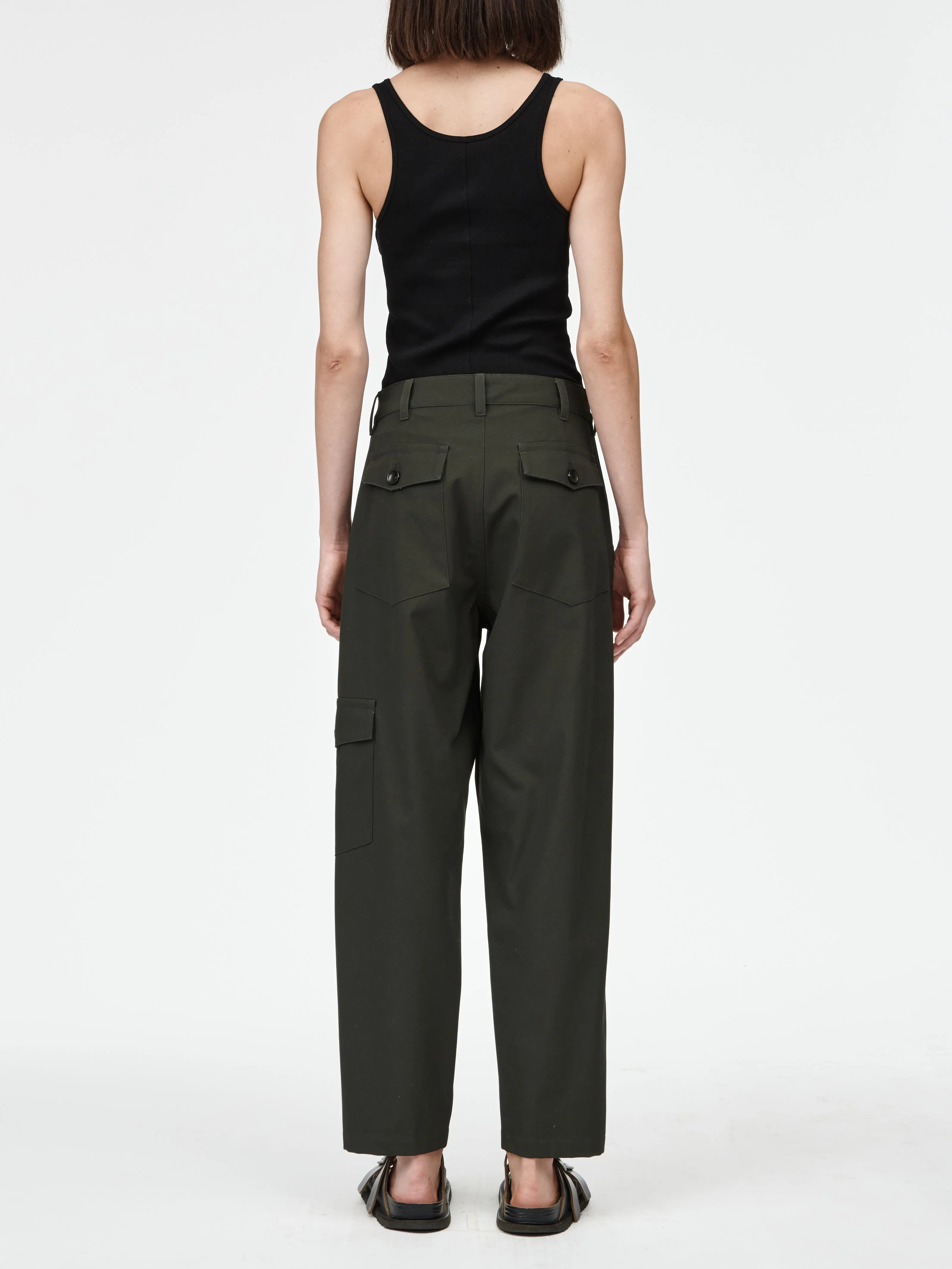 Cropped Cargo Pant in Seaweed