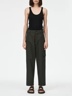 Cropped Cargo Pant in Seaweed