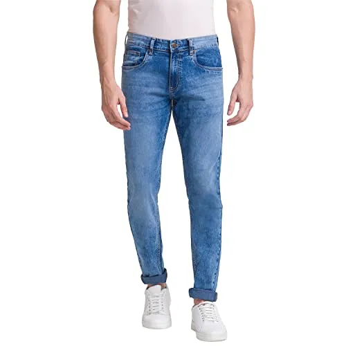 Giordano Men's Slim Fit Stretchable Jeans Blue