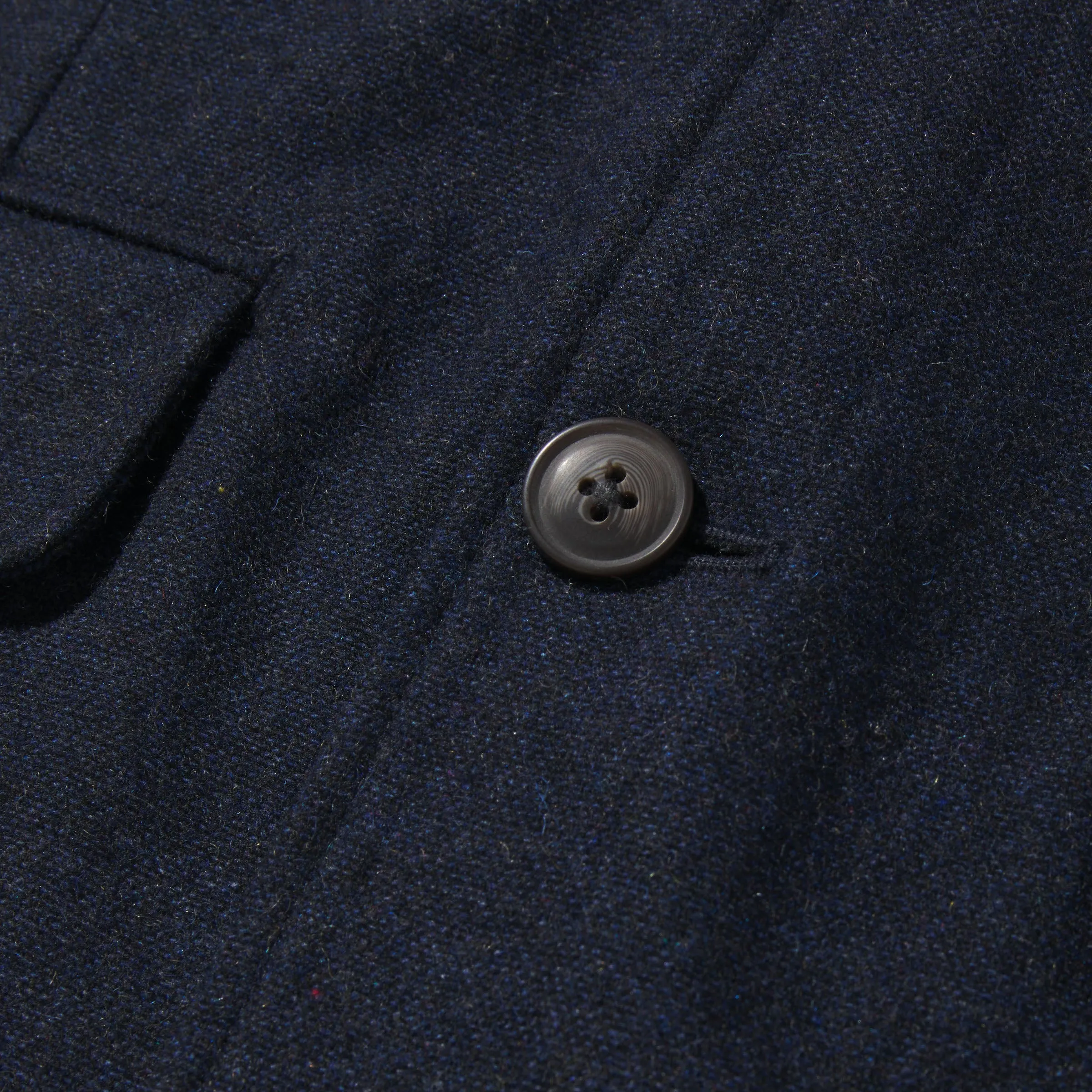 Hopsack Midweight Wool Blazer - Navy