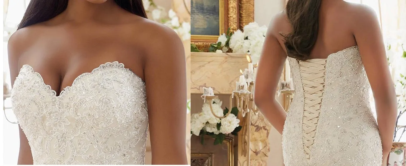 Lace Ruffled Plus Size Wedding Dresses  at Bling Brides Bouquet online