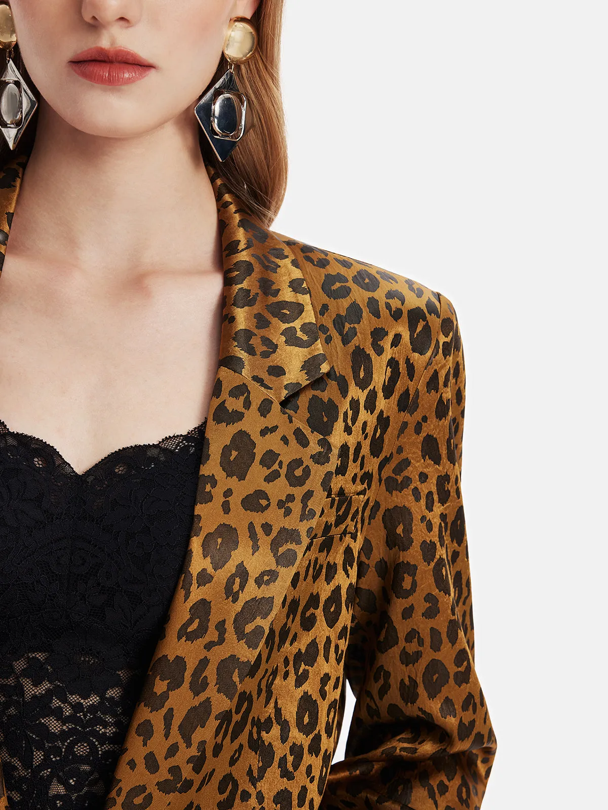 Leopard Print Oversized Blazer