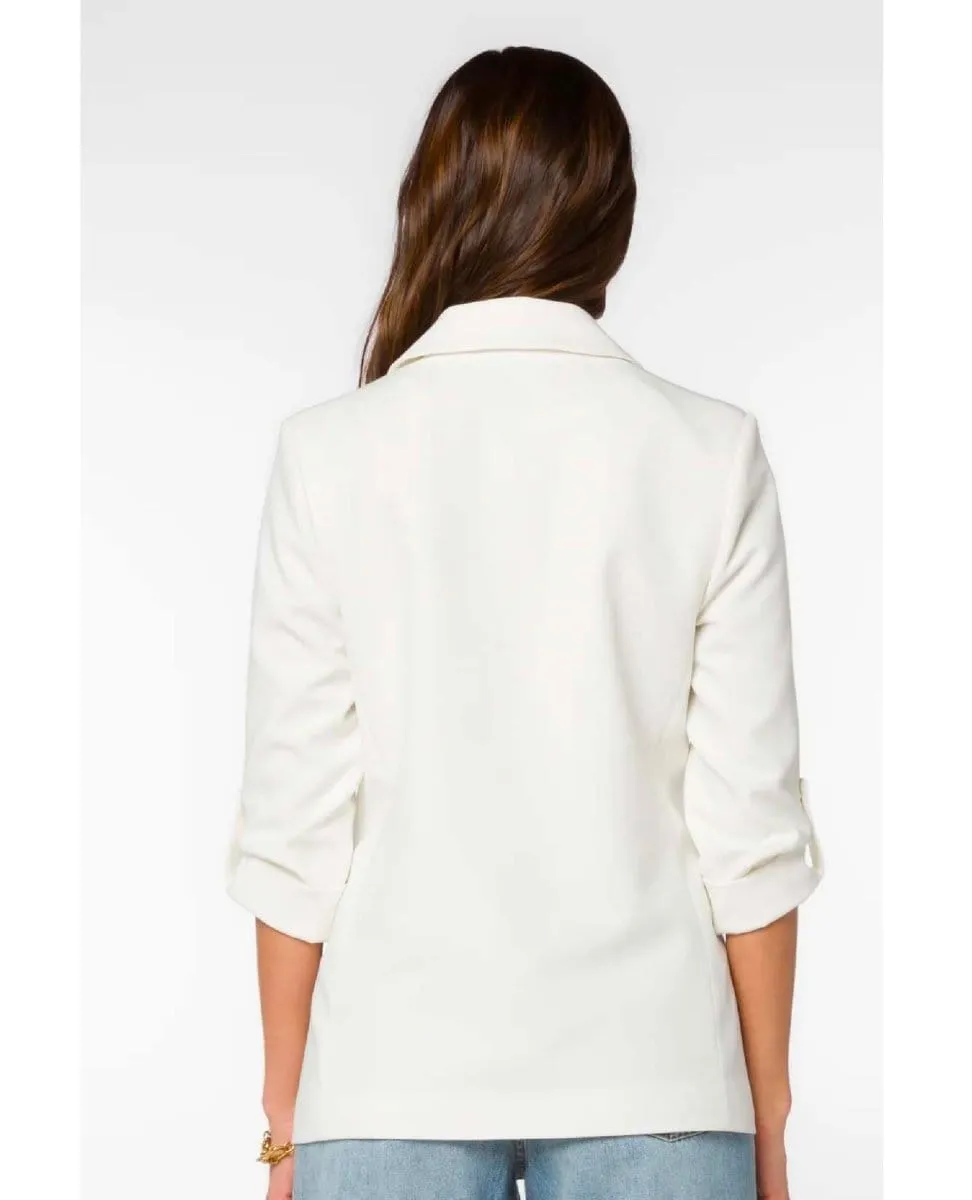 Lizzy White Tab Sleeve Blazer