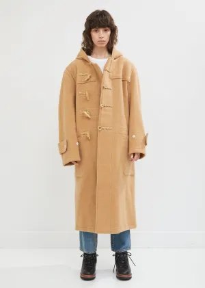 Long Camel Wool Toggle Coat