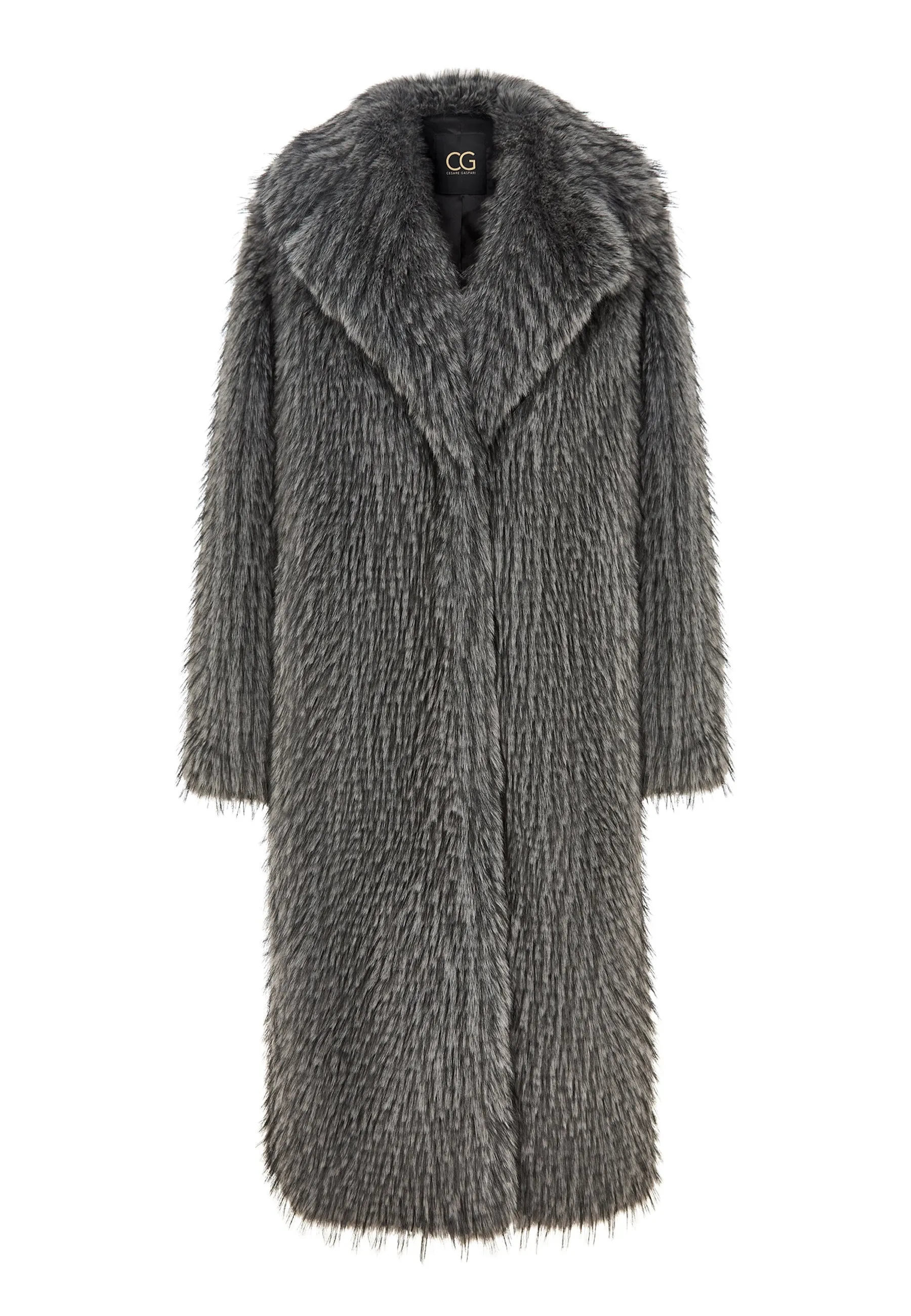 Luxurious Faux Fur Coat Natalie  - Grey