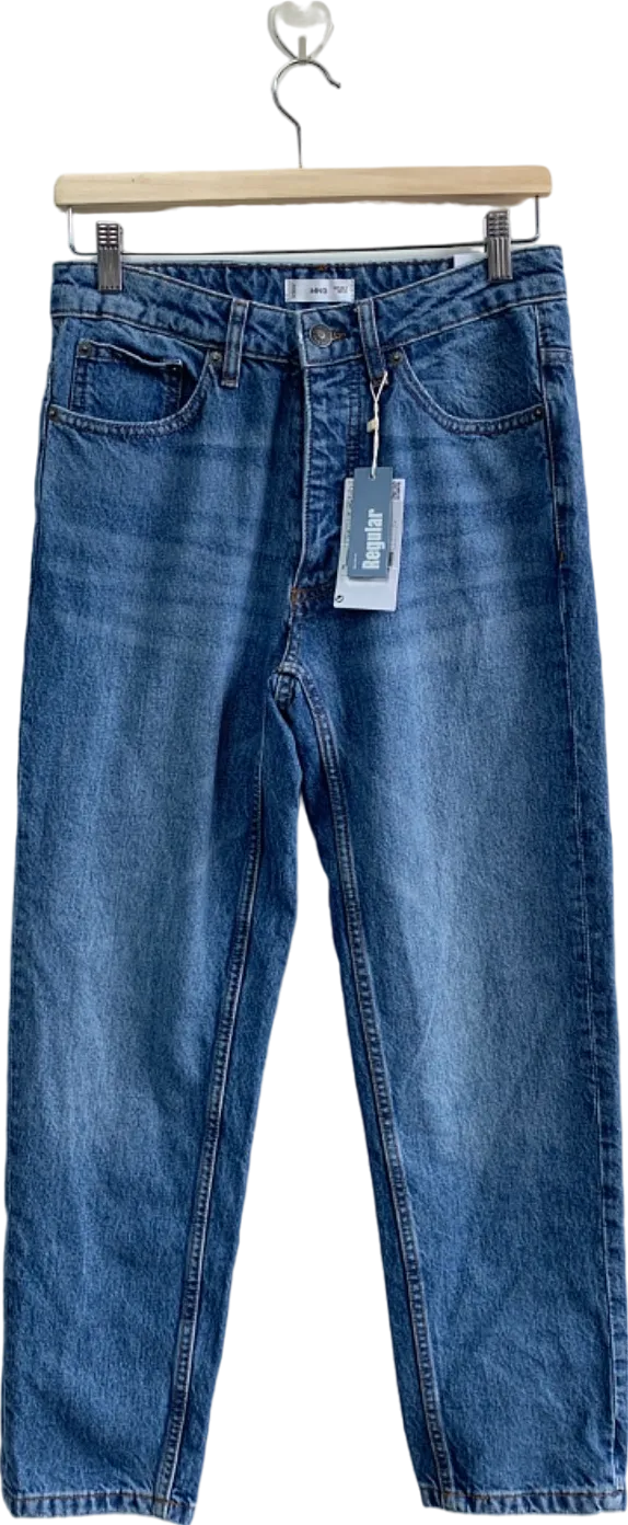 MANGO  Blue Mid Waist Regular TEEN BOY Jeans UK S