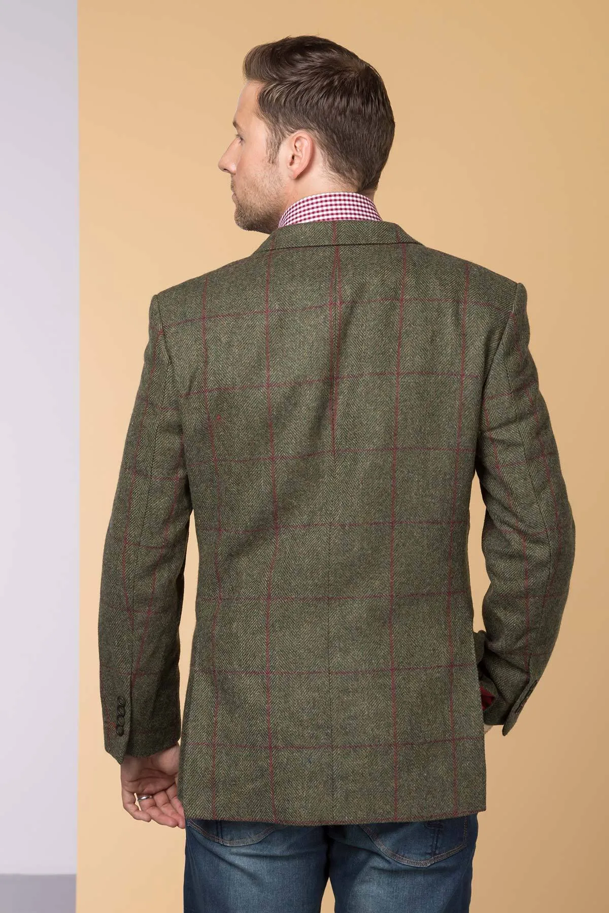 Men's Brown Checked Tweed Jacket - Sledmere