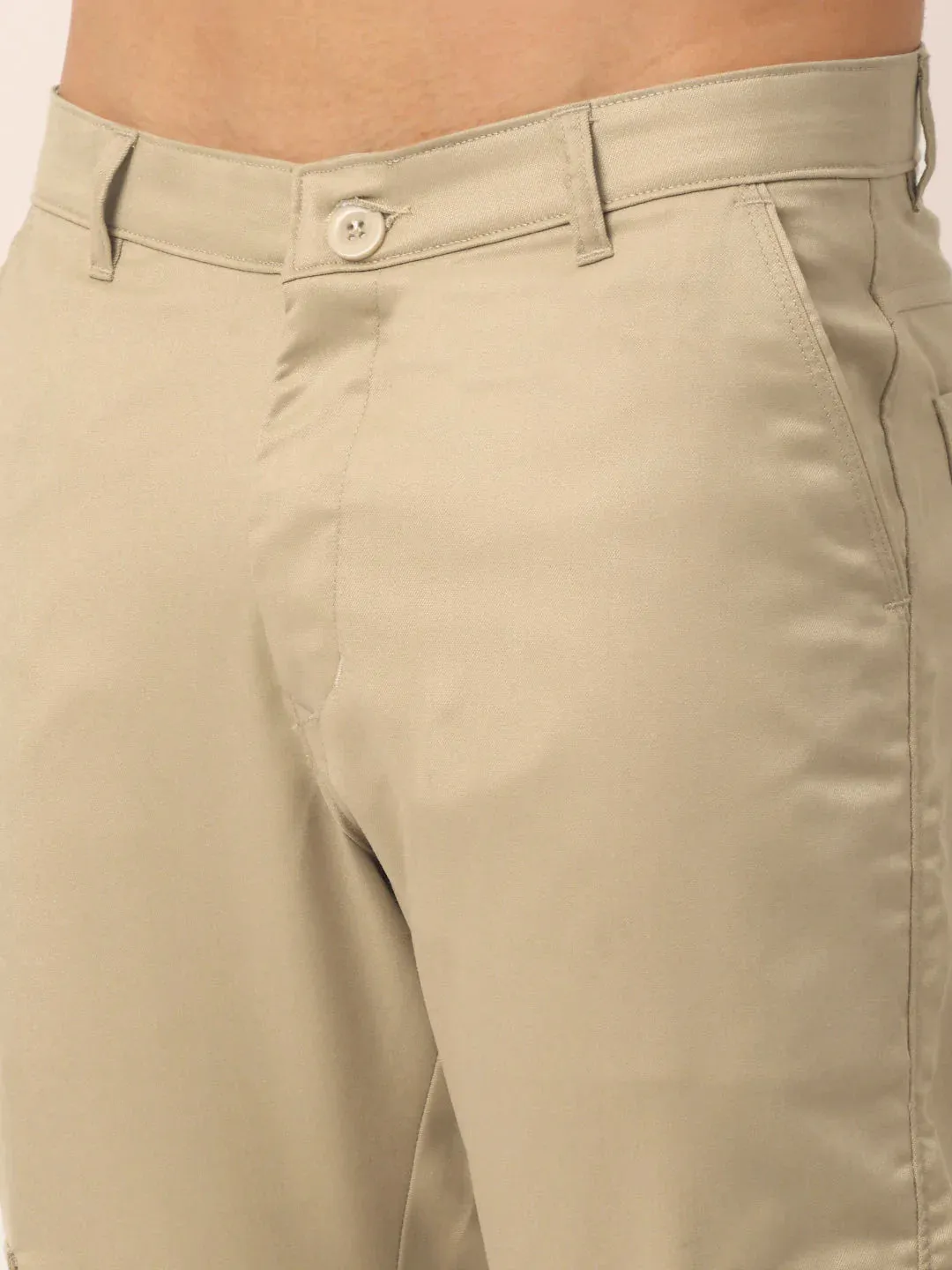 Men'S Casual Cotton Solid Cargo Pants