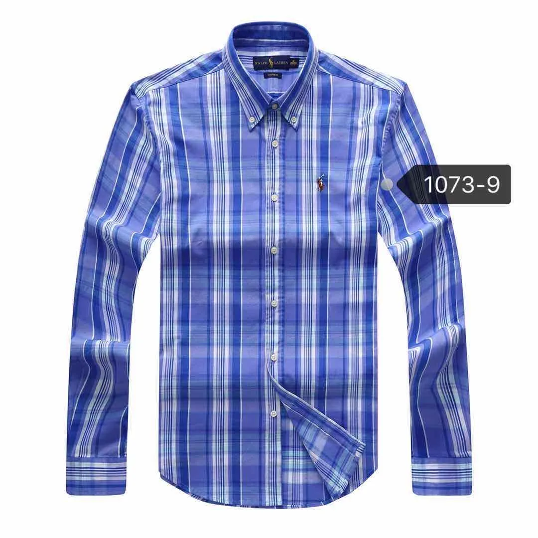 PRL Blue-White Striped Button-Down Long Sleeve Shirt