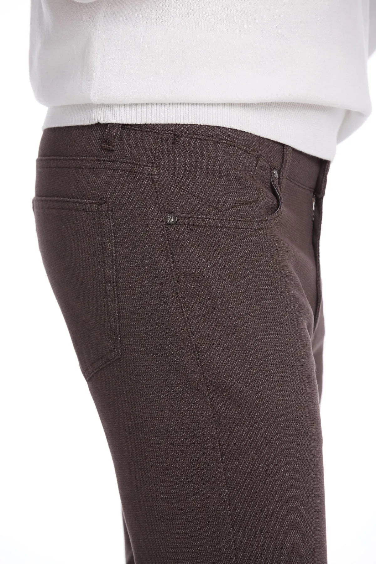 Slim Fit 5 PocketGray Cotton Casual Pants