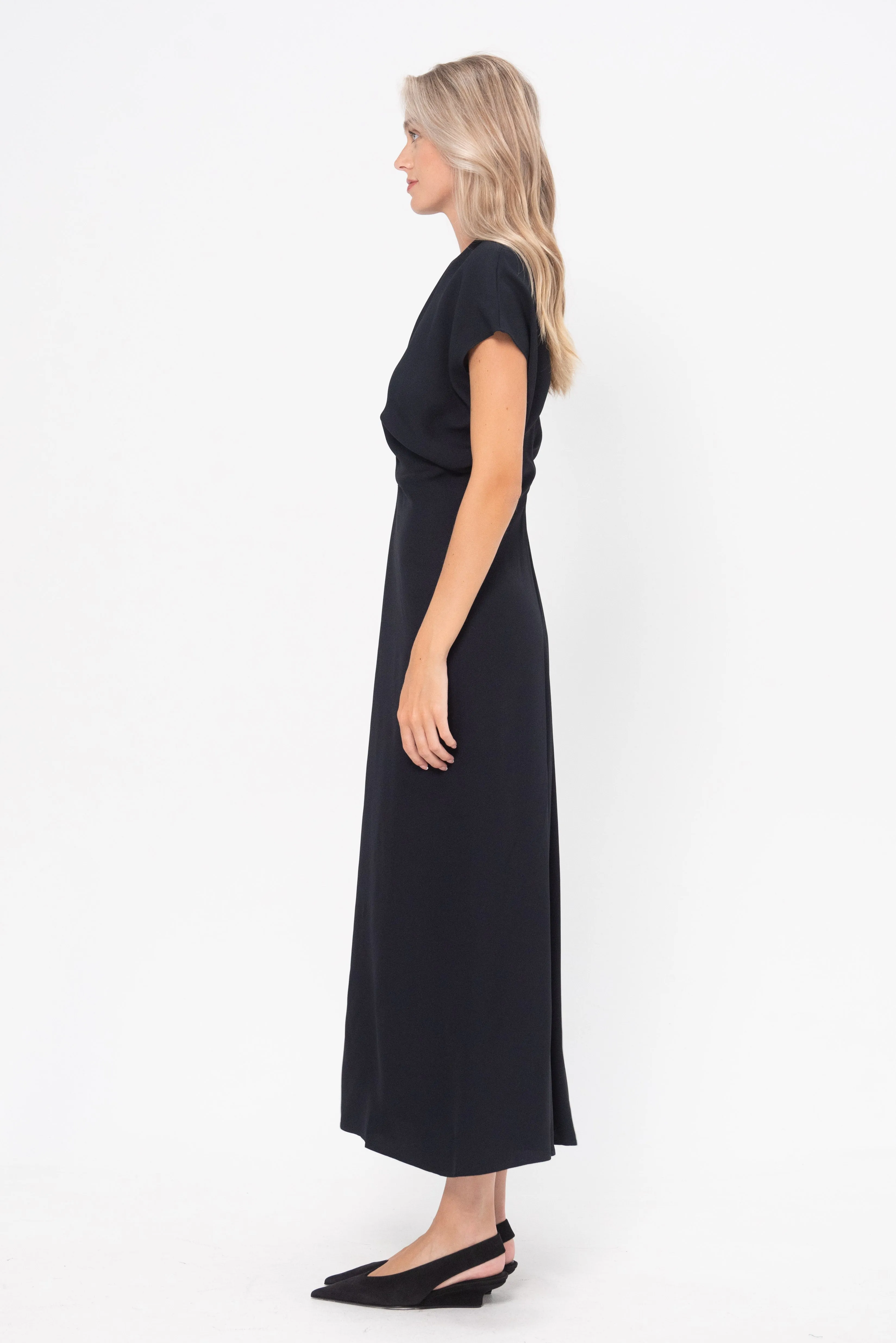 Slouch Waist Dress, Navy