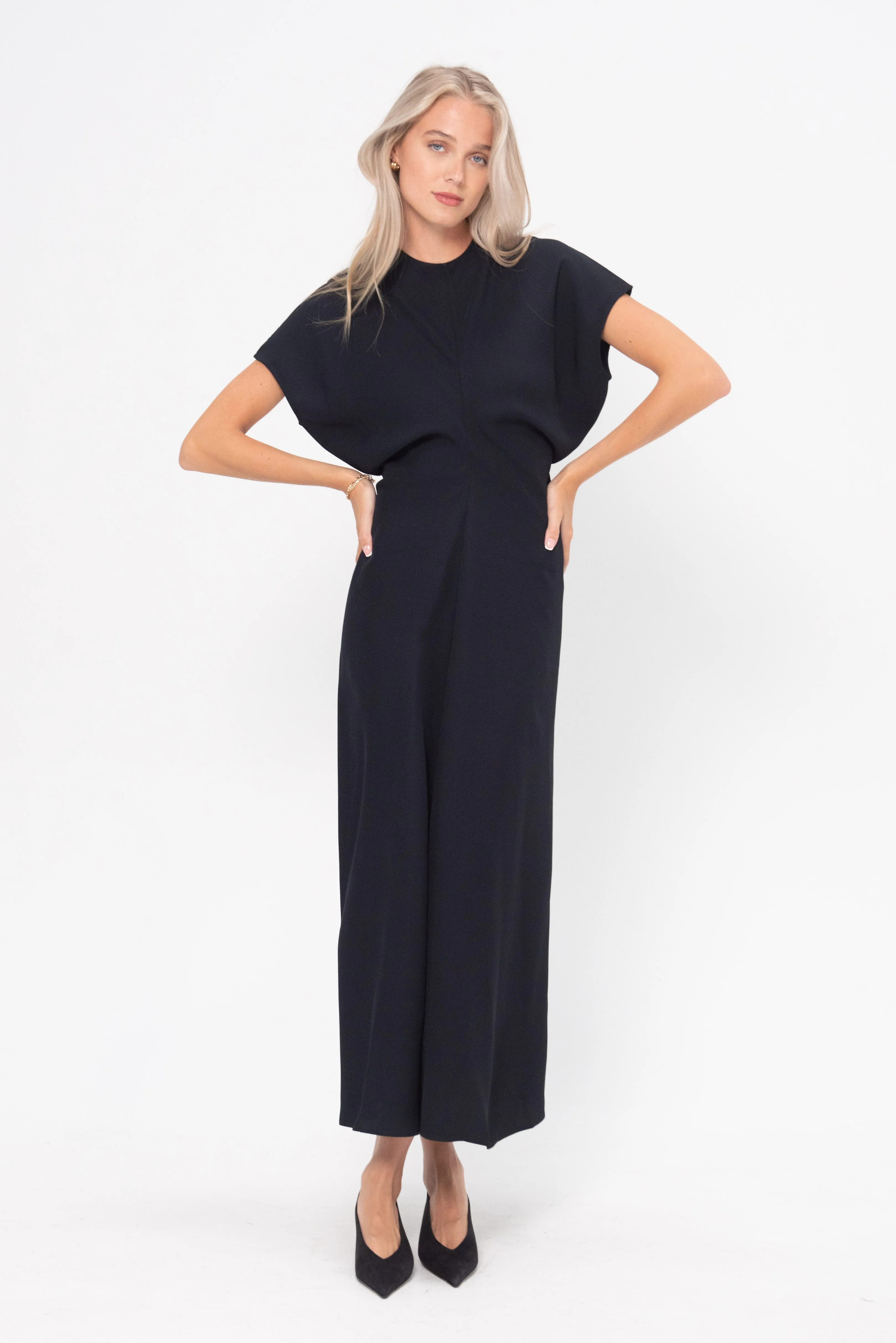 Slouch Waist Dress, Navy