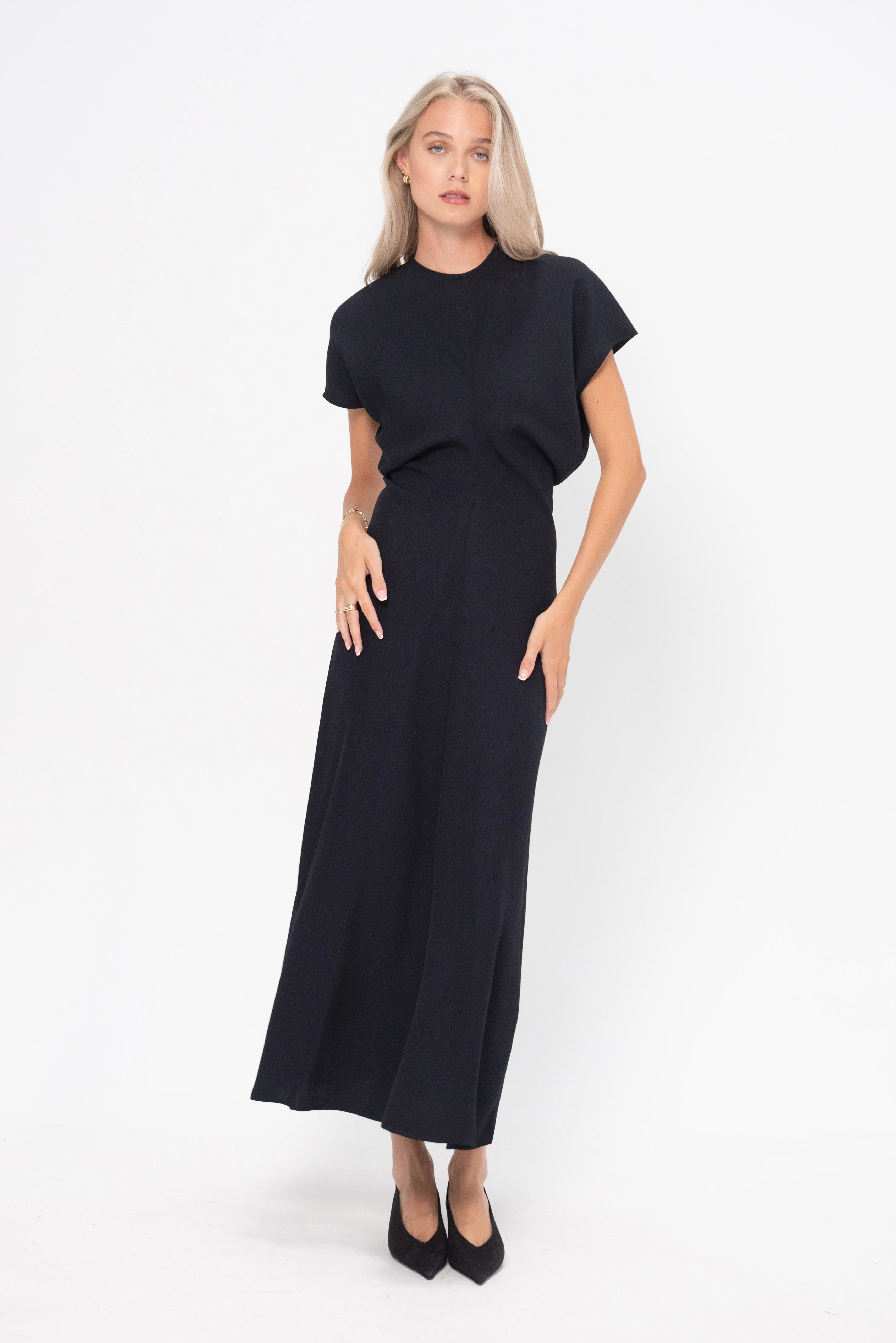 Slouch Waist Dress, Navy