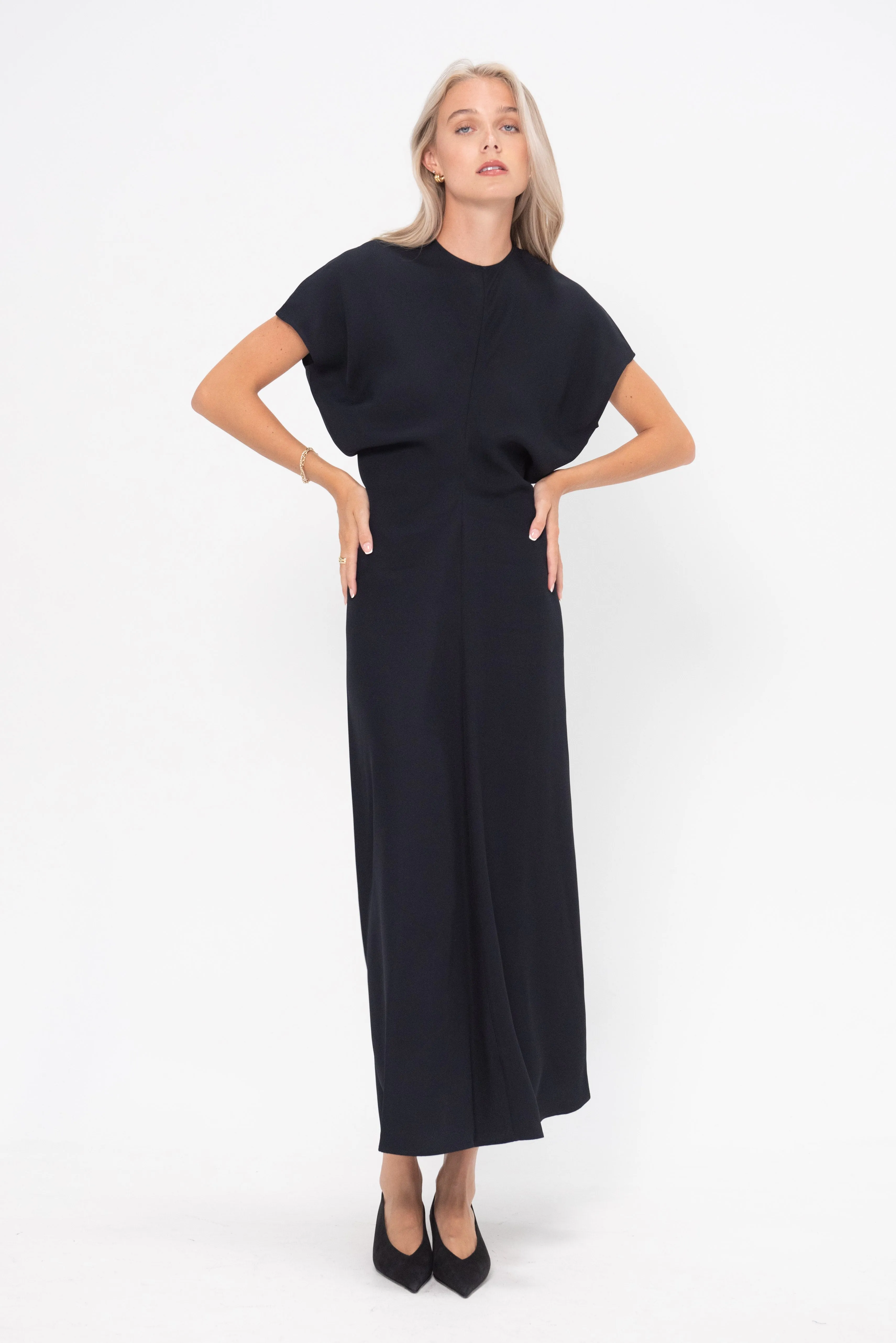 Slouch Waist Dress, Navy