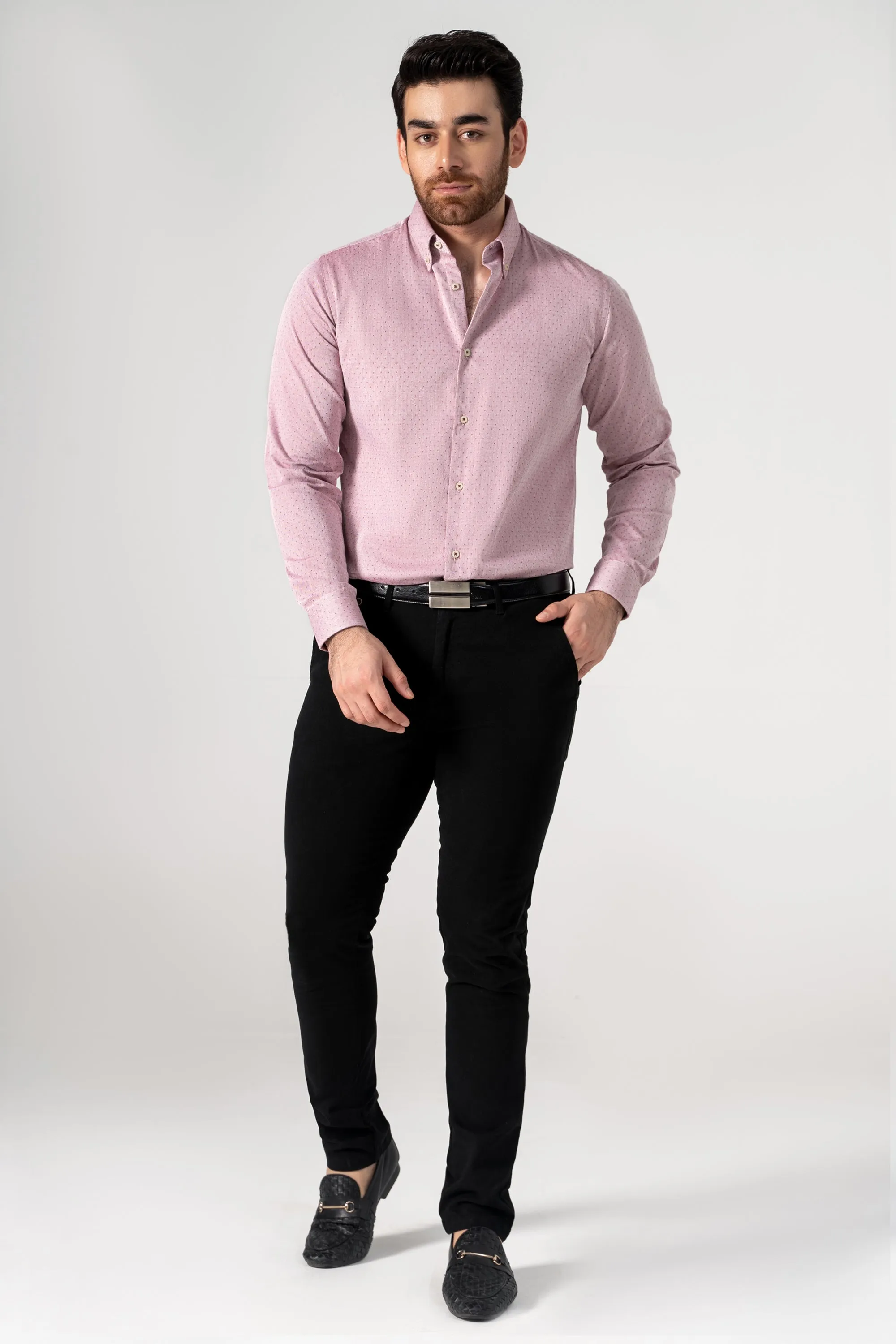 SMART SHIRT MAROON TEXTURED