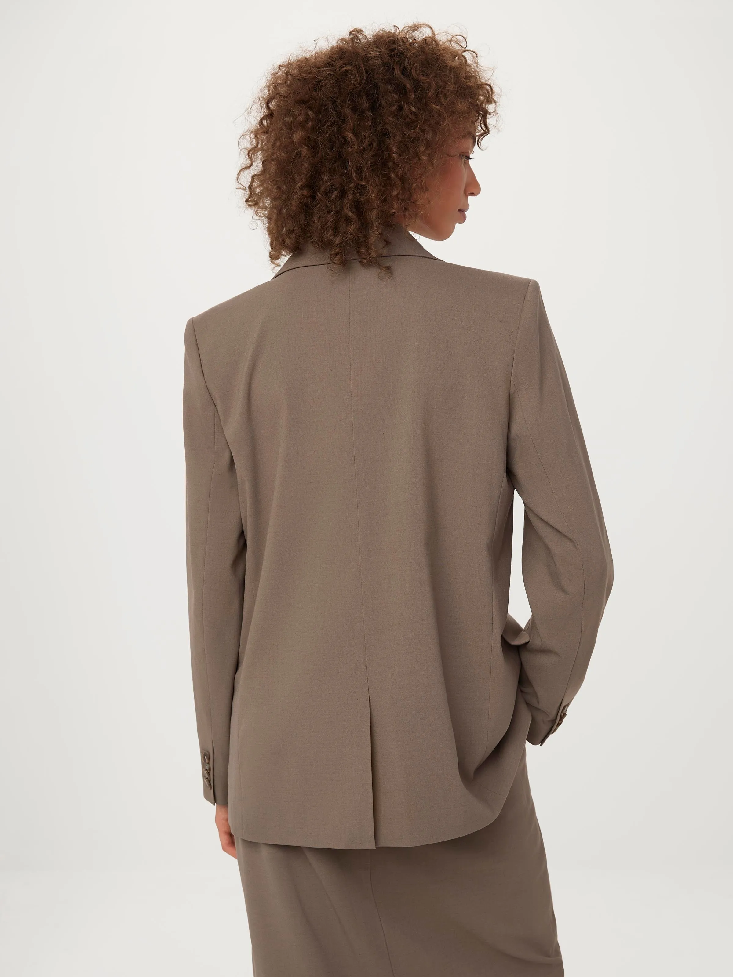 The Relaxed 2-Button Blazer in Dark Taupe