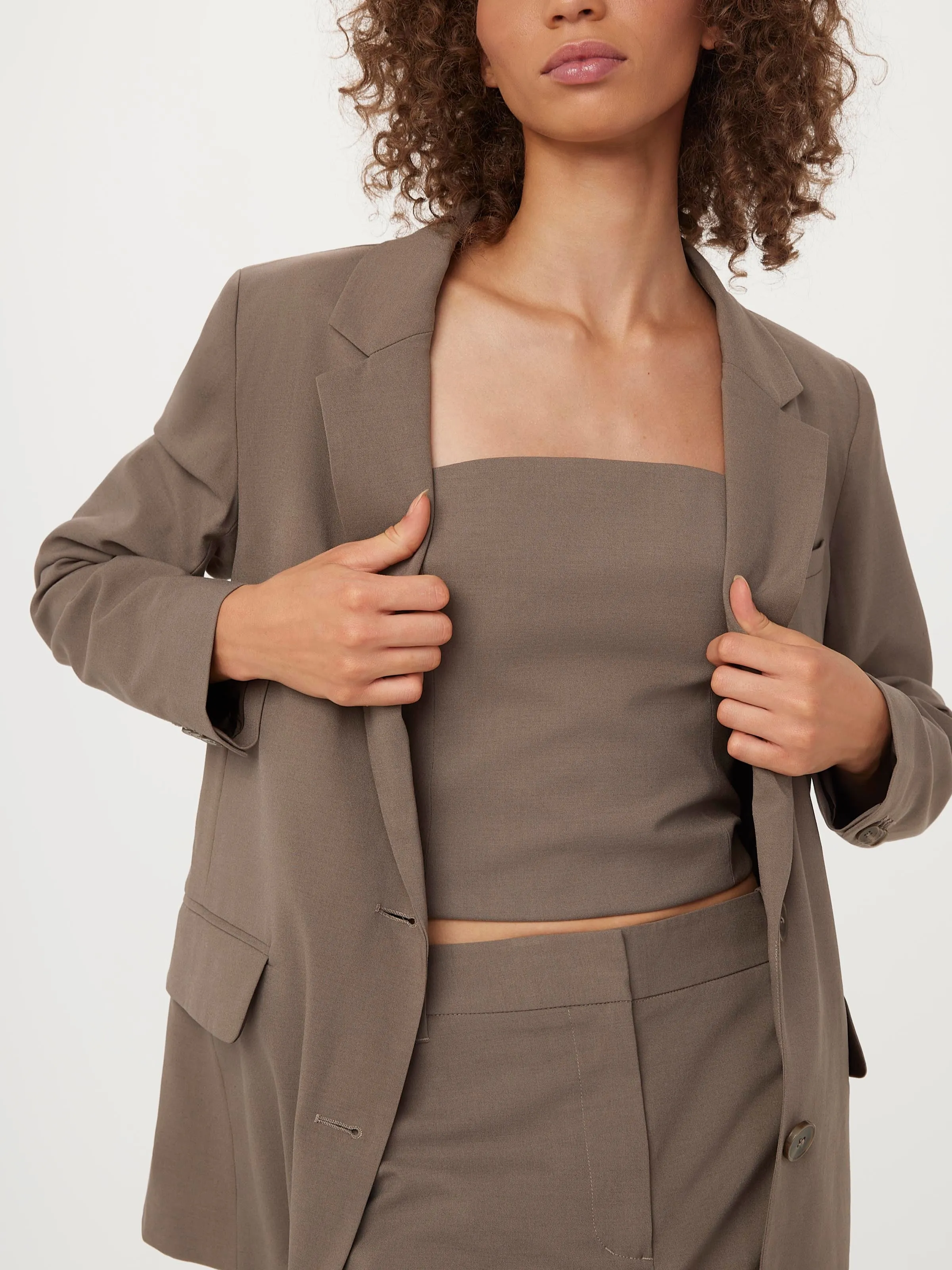 The Relaxed 2-Button Blazer in Dark Taupe