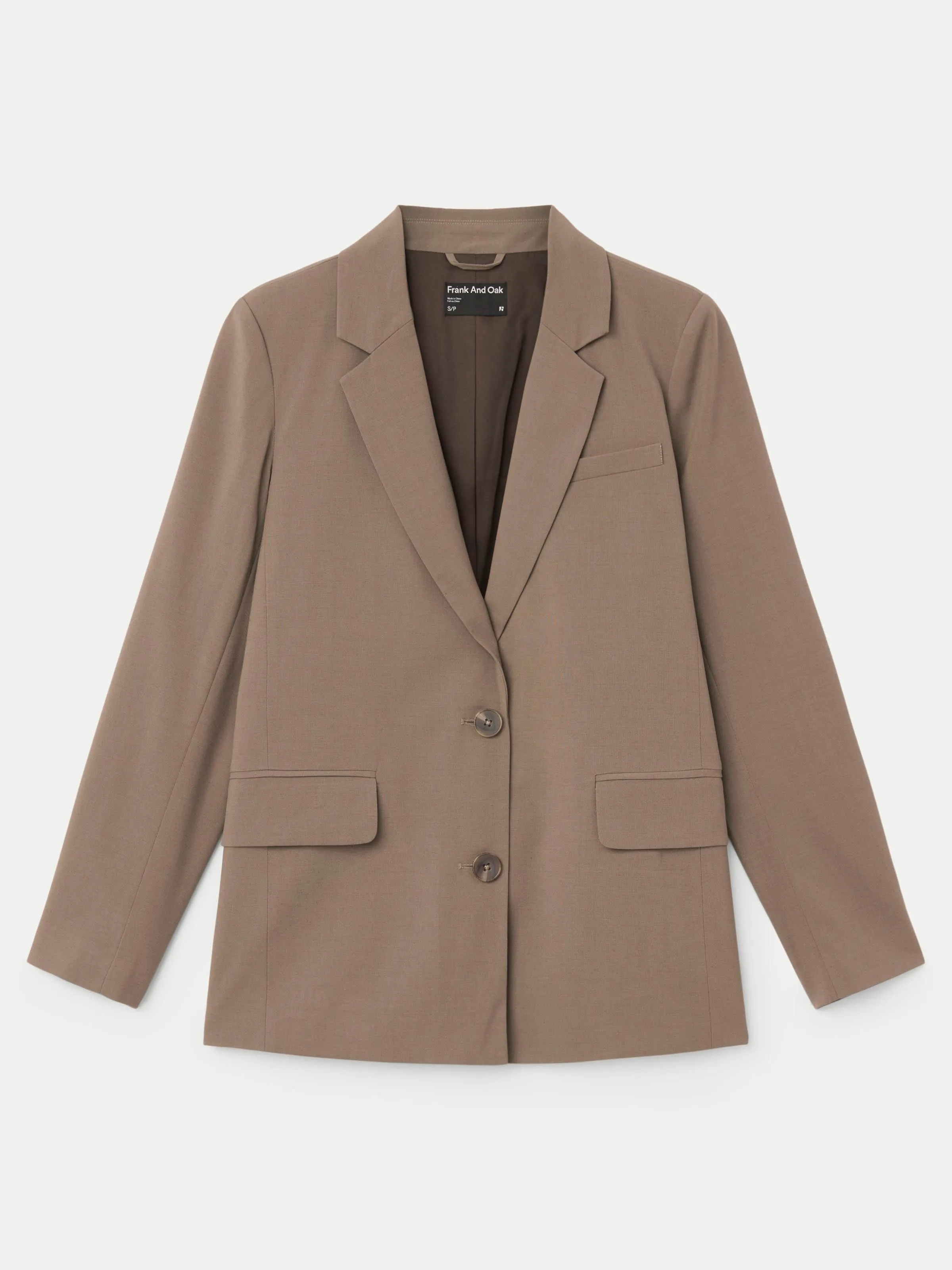 The Relaxed 2-Button Blazer in Dark Taupe