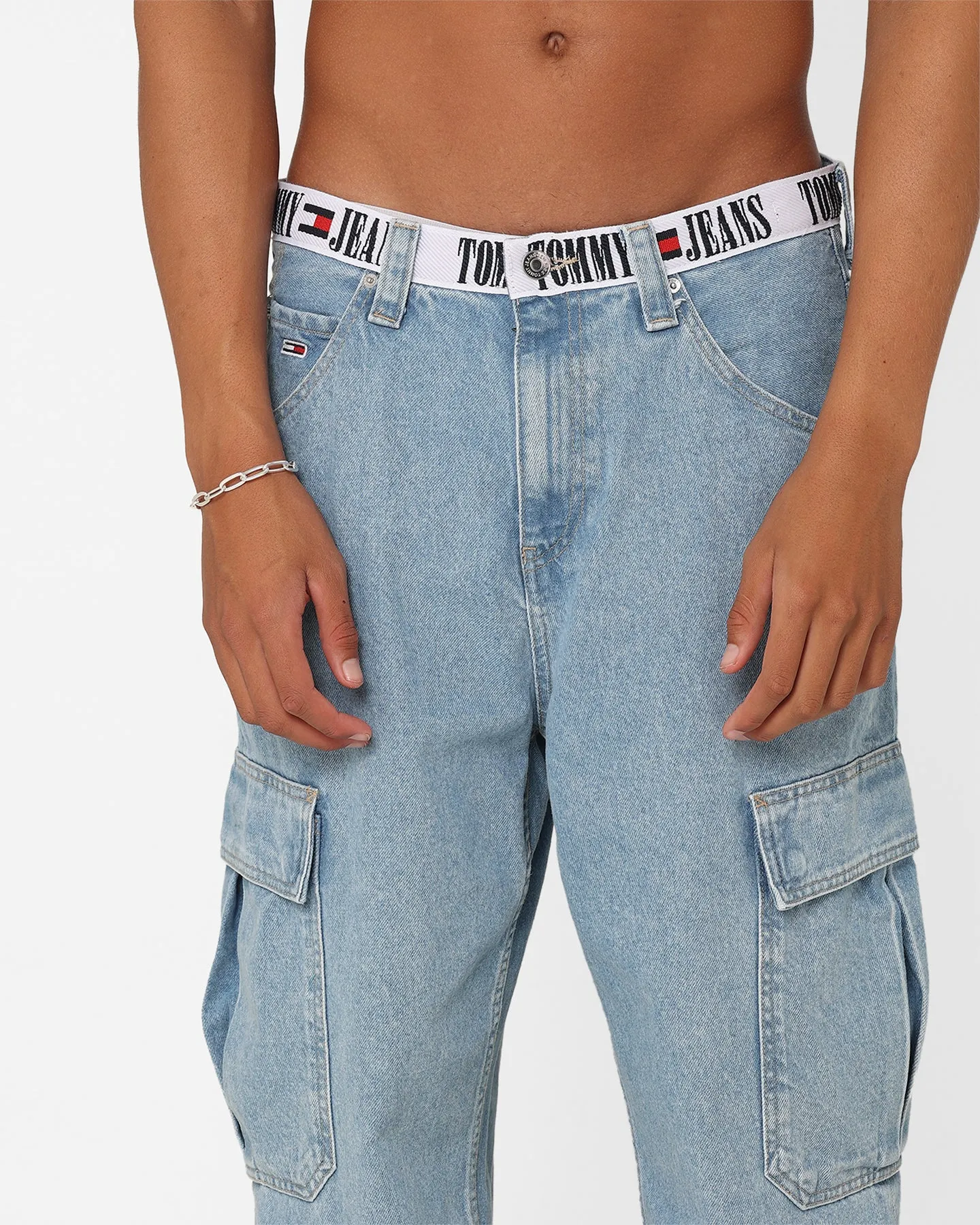 Tommy Jeans Aiden Baggy Cargo Jeans Denim Light