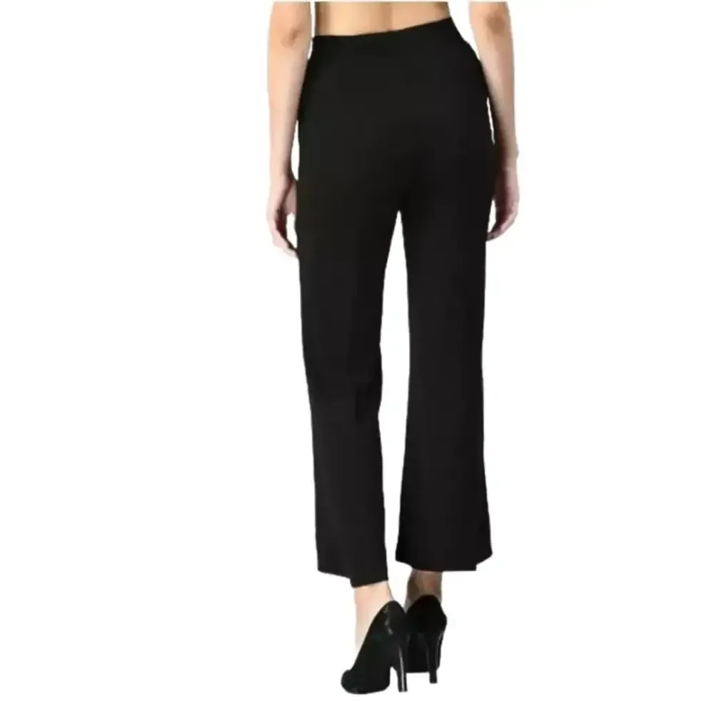 WOMAN CLASSIC BLACK HIGH-RIST LOOSE FIT JEANS TROUSER